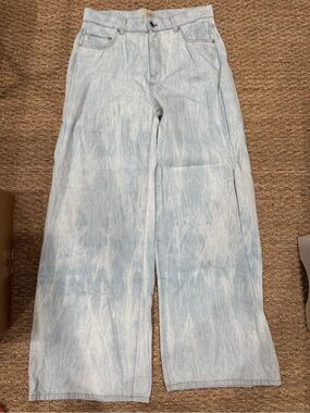 DL1961 Light Wash Tie-Dye Wide Leg Jeans